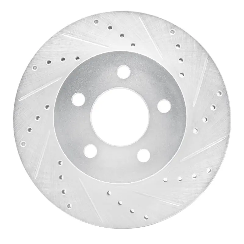 R1 02-07 Jeep Liberty Front Right Drilled & Slotted Silver Brake Rotor 1