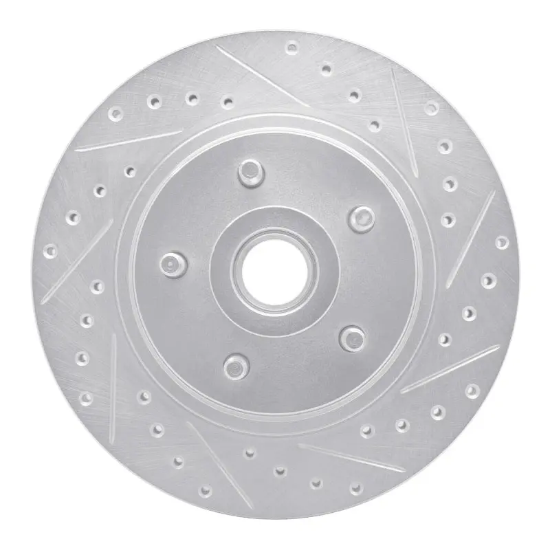 R1 76-81 Chrysler Newport Front Right Drilled & Slotted Silver Brake Rotor 1