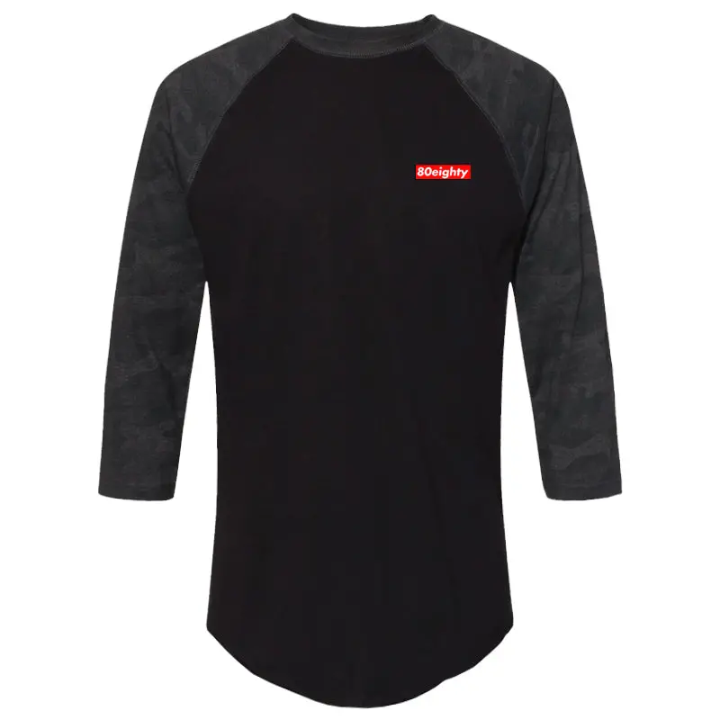 80Eighty® Premium Black Camo Baseball Shirt 1