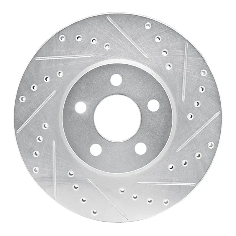 R1 01-10 Chrysler Pt Cruiser Front Right Drilled & Slotted Silver Brake Rotor 1