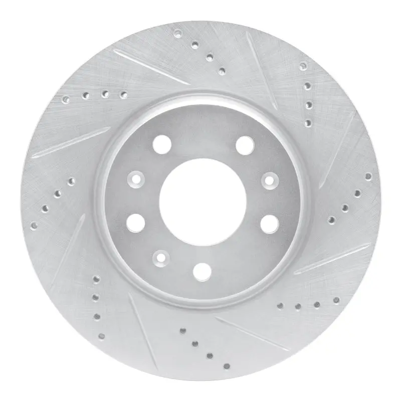 R1 03-08 Cadillac Seville Front Right Drilled & Slotted Silver Brake Rotor 1