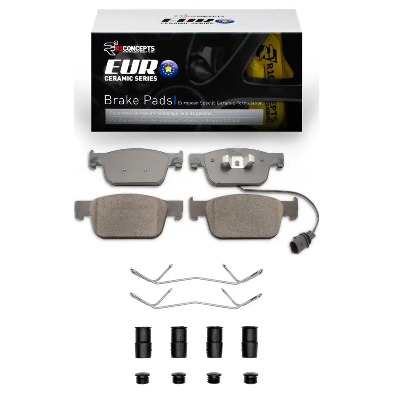 R1 16-25 Audi A4 Quattro Front Euro Ceramic Pads & Hardware Kit 1