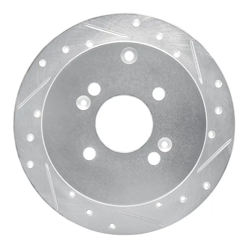 R1 06-12 Dodge Attitude (Mexico) Rear Right Drilled & Slotted Silver Brake Rotor 1