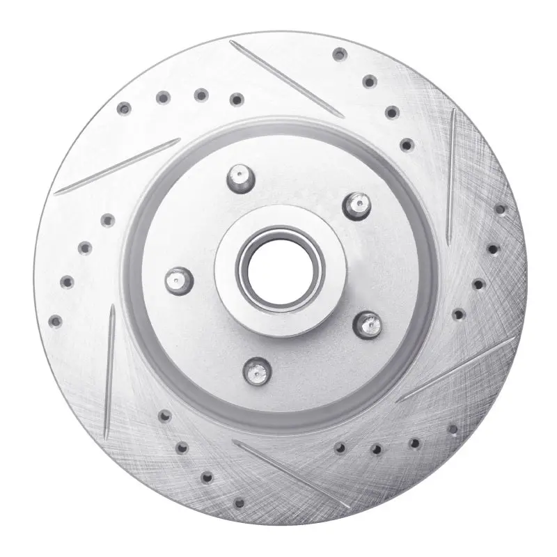 R1 1969-1973 Chrysler New Yorker Front Right Drilled & Slotted Silver Brake Rotor 1