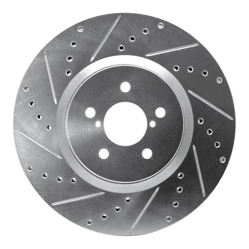 R1 05-18 Subaru Forester Front Left Drilled & Slotted Silver Brake Rotor 1