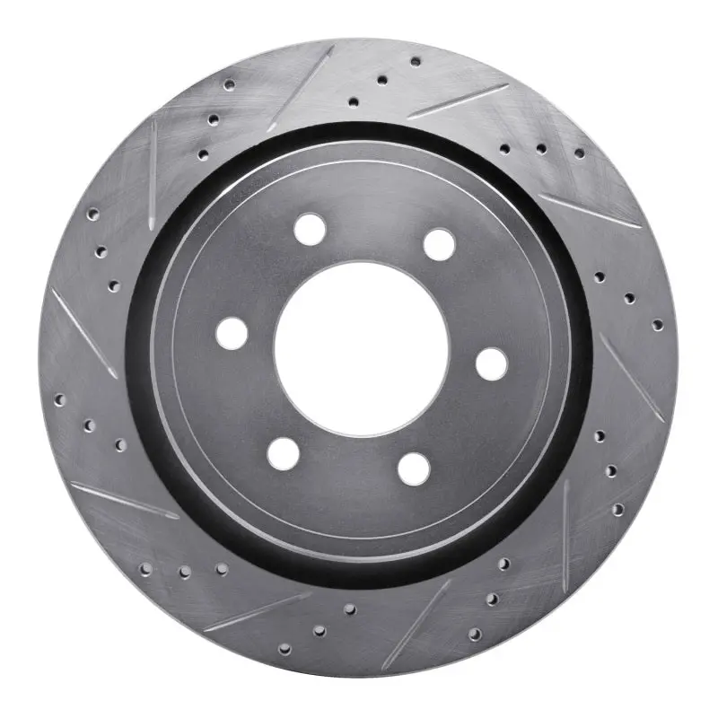 R1 12-20 Ford F-150 4Wd Rear Left Drilled & Slotted Silver Brake Rotor 1