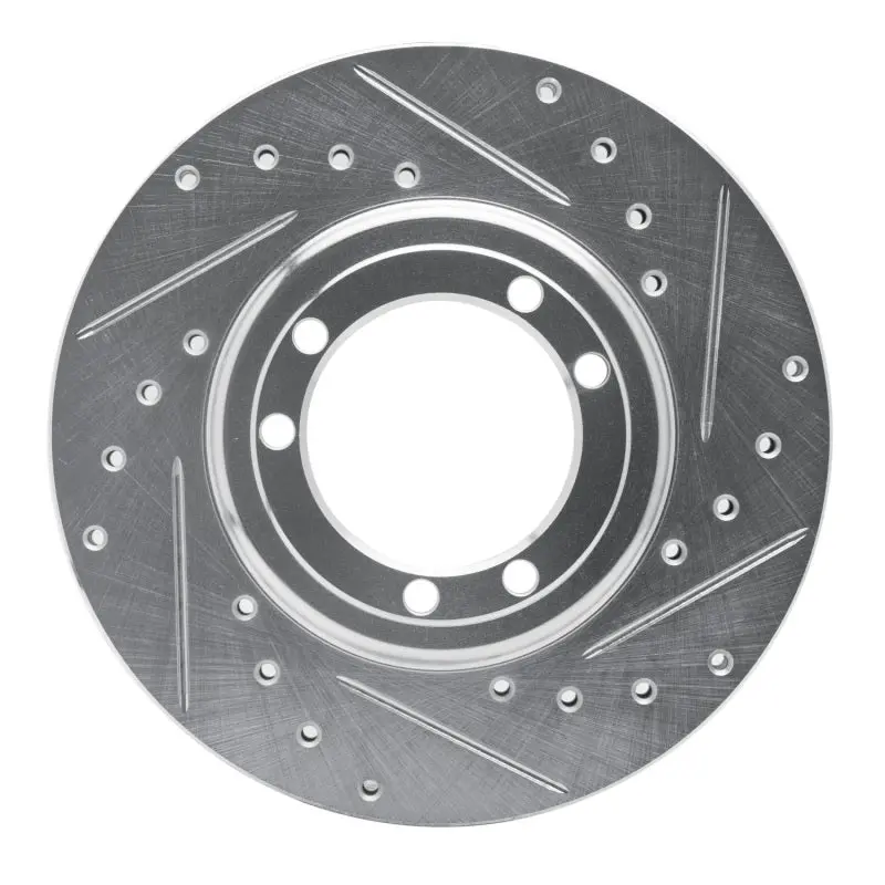 R1 92-04 Hummer H1 Rear Right Front Right Drilled & Slotted Silver Brake Rotor 1
