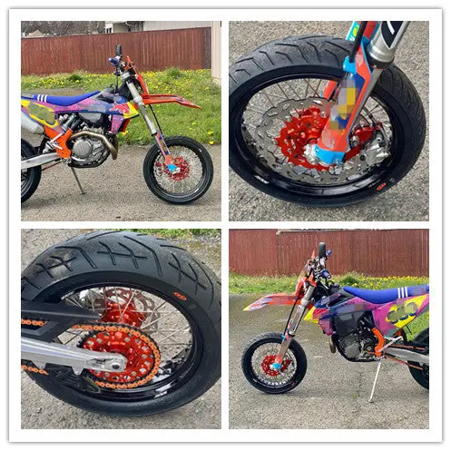 Kke 3.5/4.25*17Inch Supermoto Tires Wheels Fit Ktm Sx Sx-F Xc Xc-F Exc Exc-W Exc-F 125-530Cc 2003-2025 2