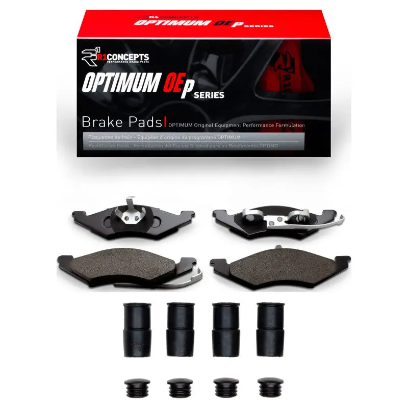 R1 83-94 Ford Escort Front Optimum Oe Pads & Hardware Kit 1