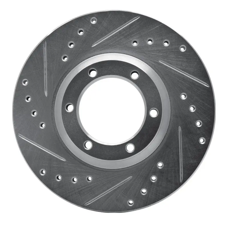 R1 84-87 Isuzu Trooper Front Left Drilled & Slotted Silver Brake Rotor 1
