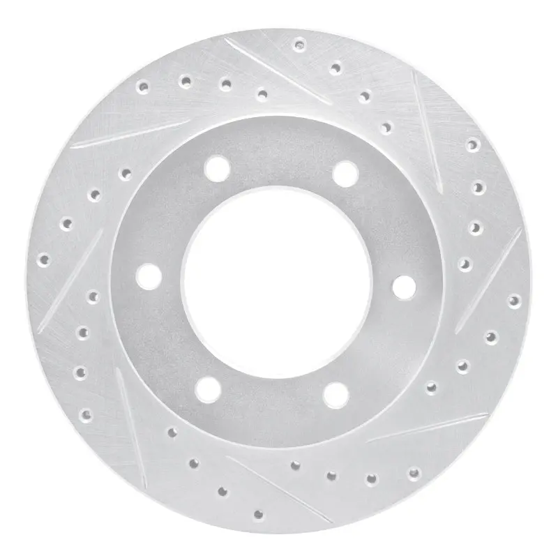 R1 01-04 Honda Passport Front Right Drilled & Slotted Silver Brake Rotor 1