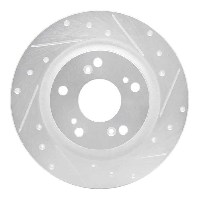 R1 00-09 Honda S2000 Rear Right Drilled & Slotted Silver Brake Rotor 1
