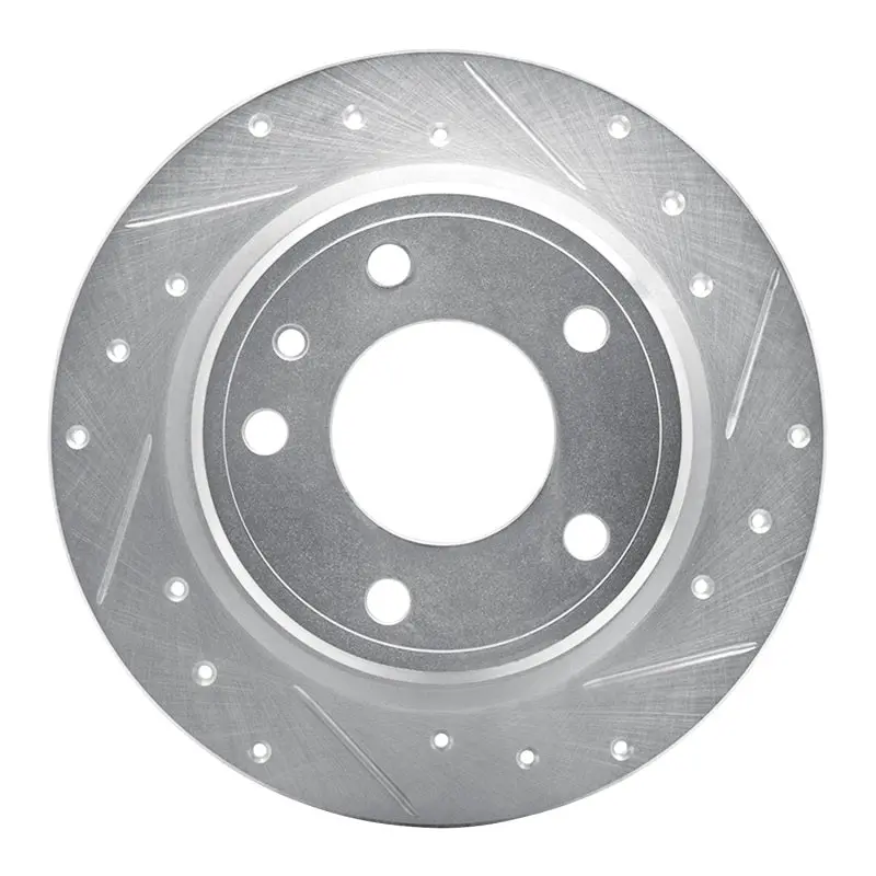 R1 88-91 Bmw M3 Rear Right Drilled & Slotted Silver Brake Rotor 1