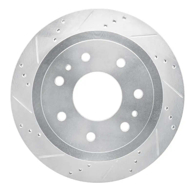 R1 04-11 Ford F-150 Rwd Rear Left Drilled & Slotted Silver Brake Rotor 1