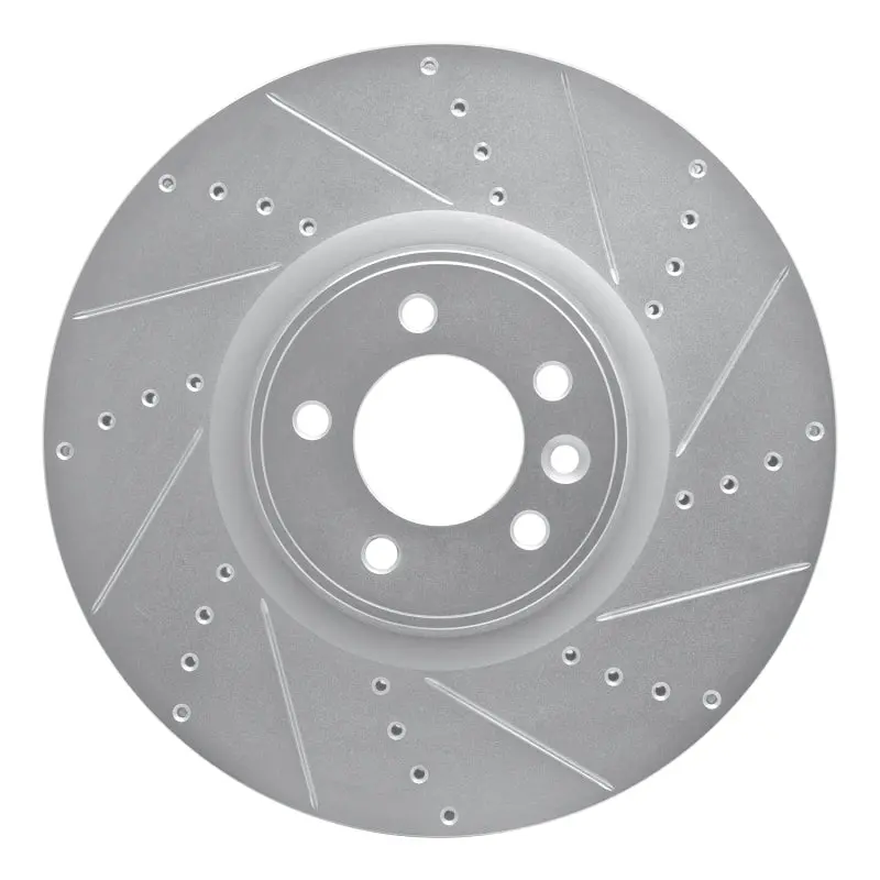 R1 10-17 Land Rover Range Rover Front Right Drilled & Slotted Silver Brake Rotor 1