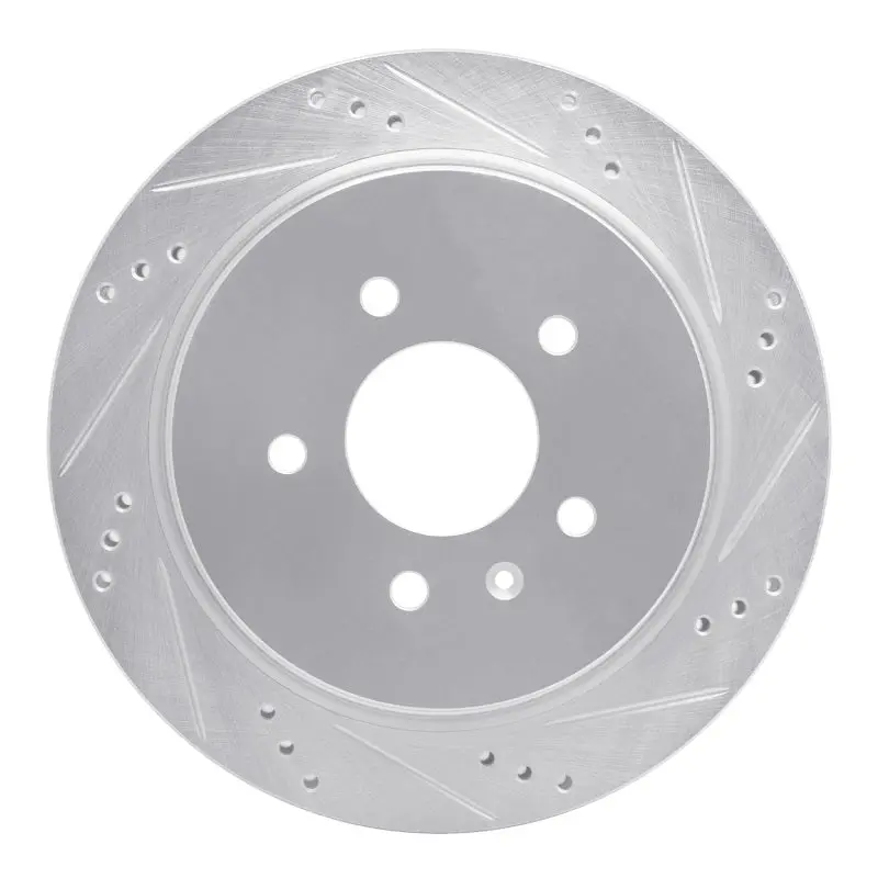 R1 03-11 Cadillac Cts Rear Right Drilled & Slotted Silver Brake Rotor 1