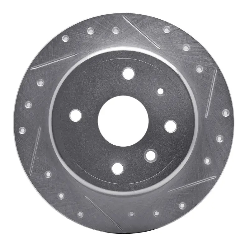 R1 04-10 Chevrolet Epica (Mexico) Rear Right Drilled & Slotted Silver Brake Rotor 1