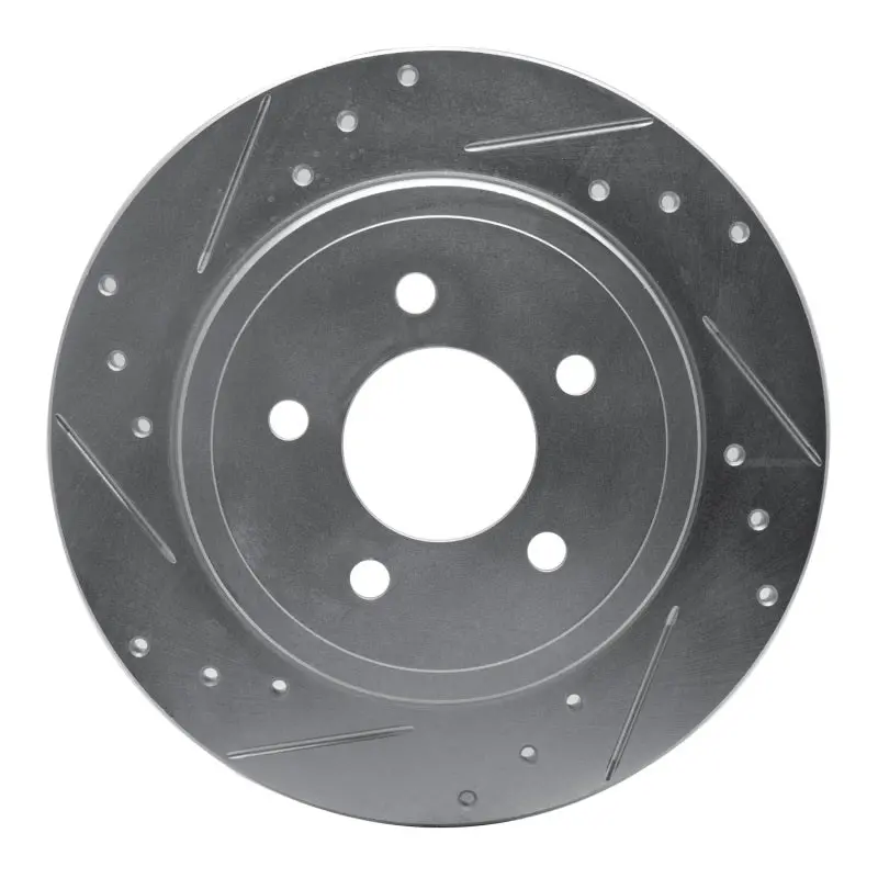 R1 05-08 Ford Escape Rear Left Drilled & Slotted Silver Brake Rotor 1