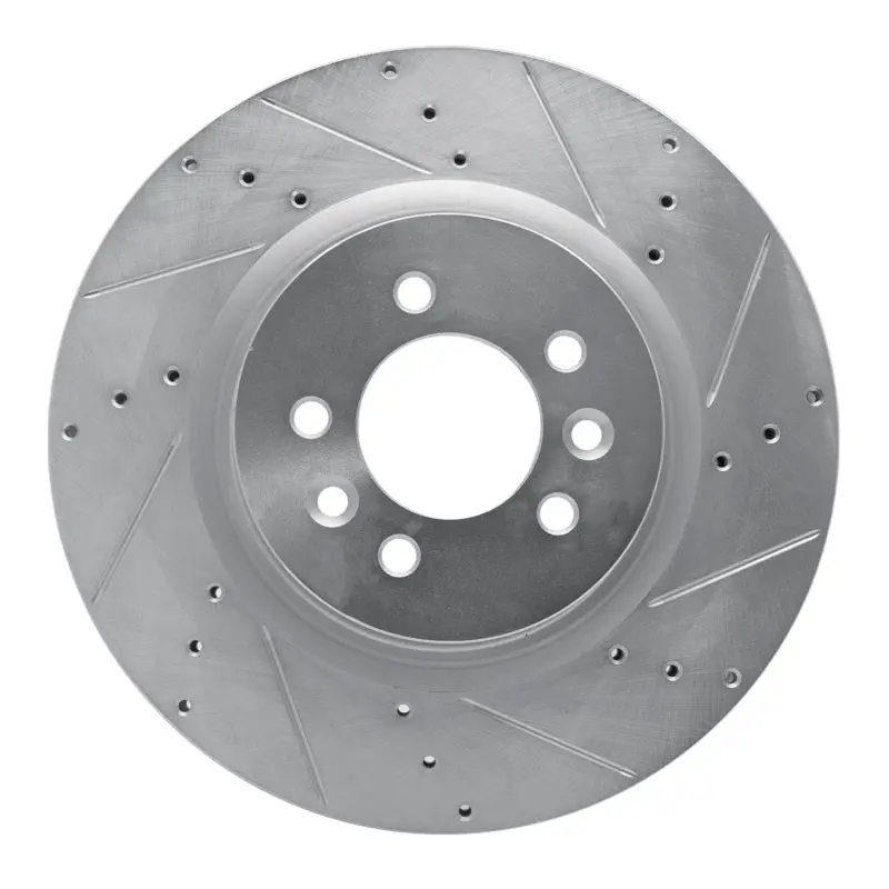 R1 06-17 Land Rover Range Rover Front Right Drilled & Slotted Silver Brake Rotor 1