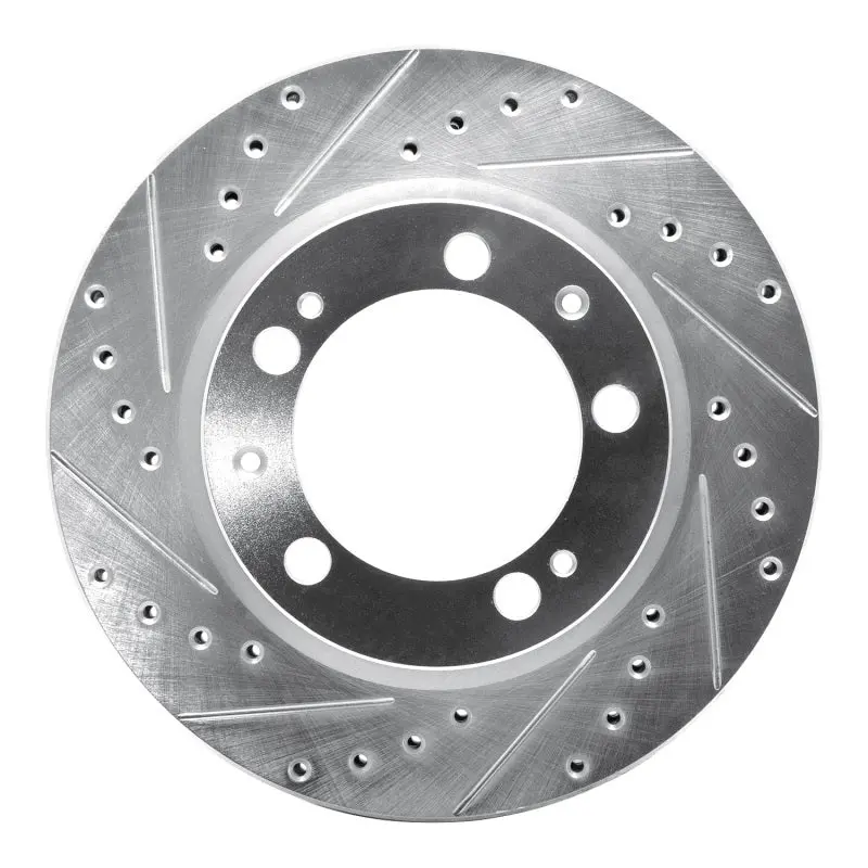 R1 89-97 Porsche 911 Front Left Drilled & Slotted Silver Brake Rotor 1