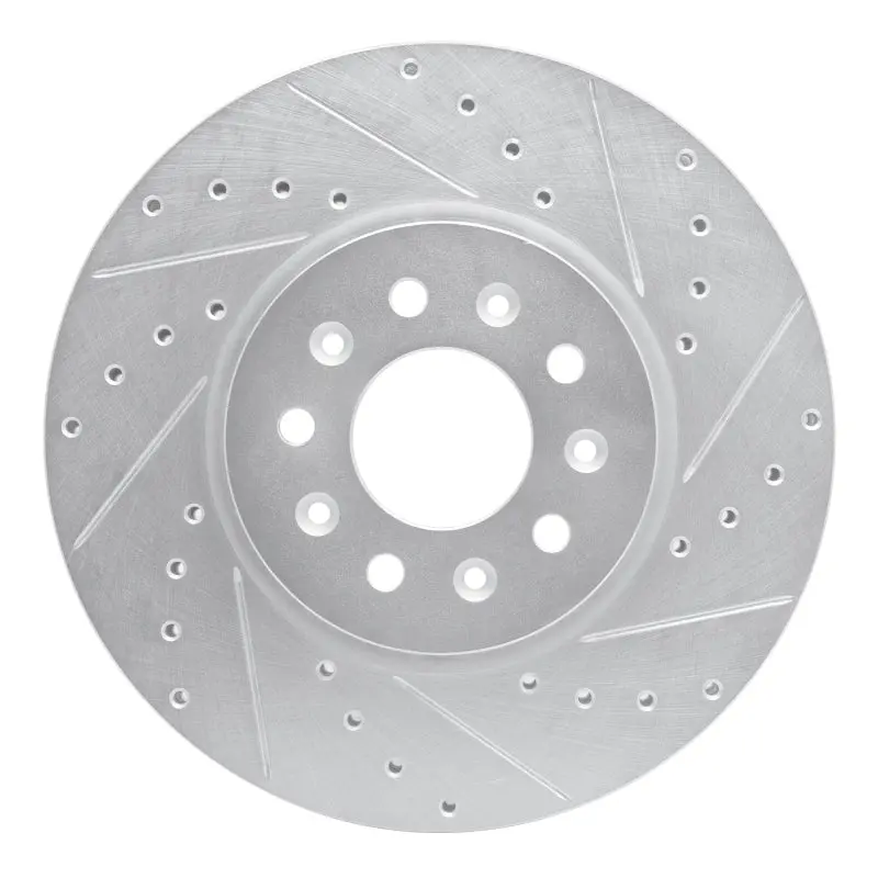 R1 16-21 Buick Lacrosse Front Right Drilled & Slotted Silver Brake Rotor 1