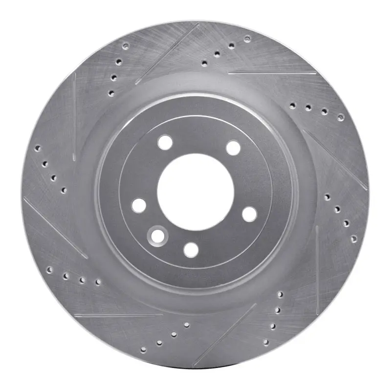 R1 13-25 Land Rover Range Rover Rear Left Drilled & Slotted Silver Brake Rotor 1