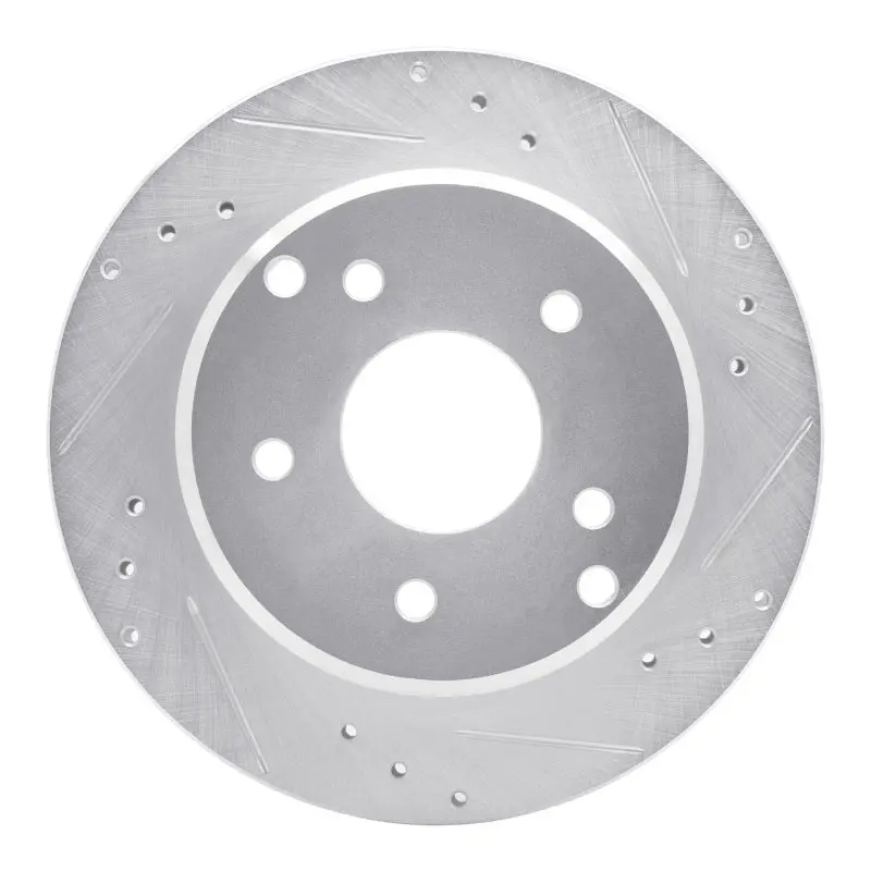 R1 84-87 Chevrolet Corvette Rear Right Drilled & Slotted Silver Brake Rotor 1