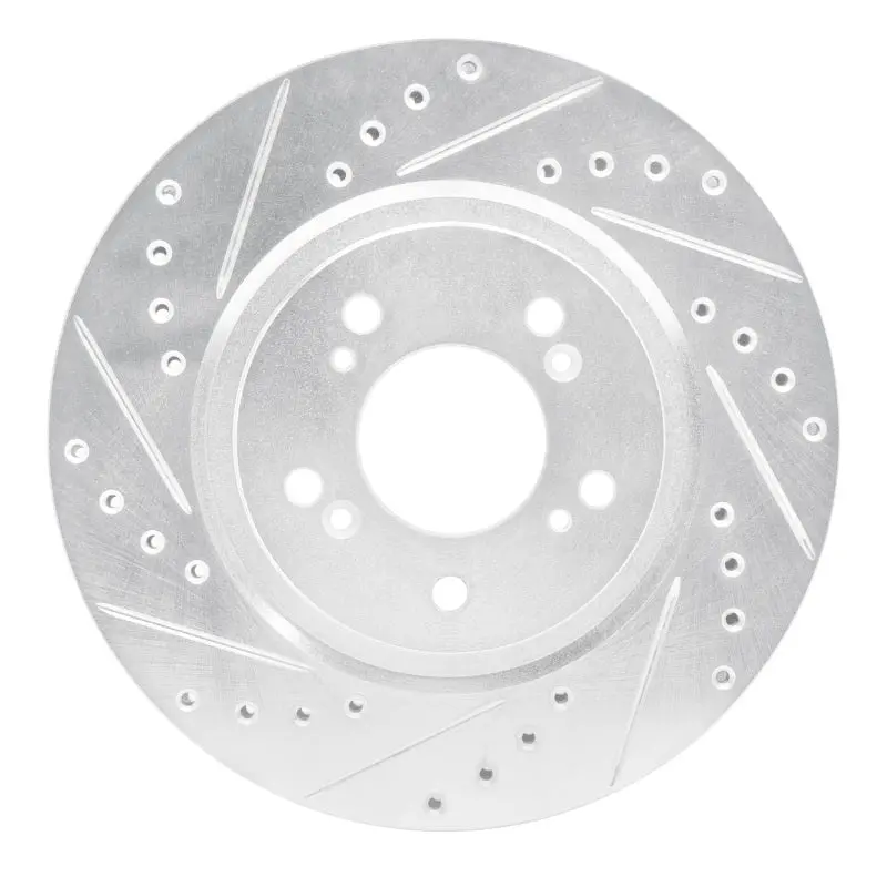 R1 97-05 Acura Nsx Front Right Drilled & Slotted Silver Brake Rotor 1