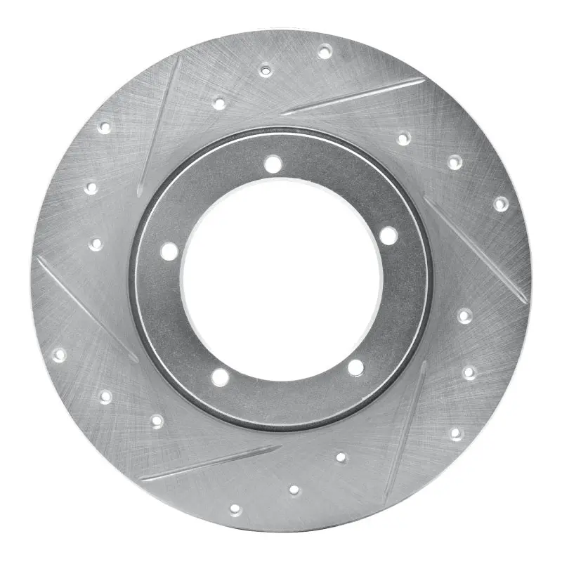 R1 65-76 Porsche 911 Front Left Drilled & Slotted Silver Brake Rotor 1