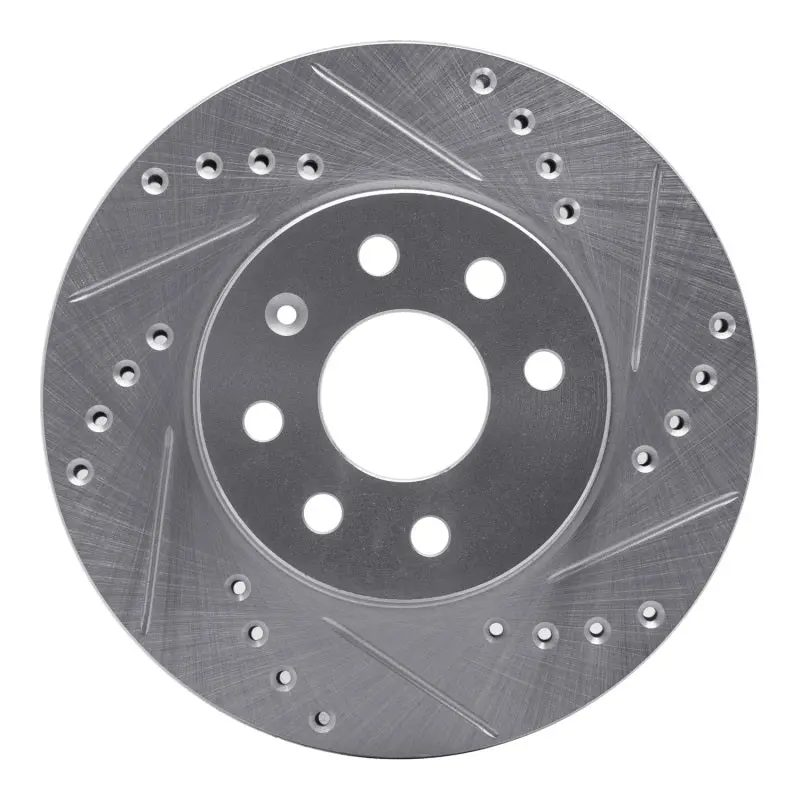 R1 00-02 Daewoo Nubira Front Right Drilled & Slotted Silver Brake Rotor 1