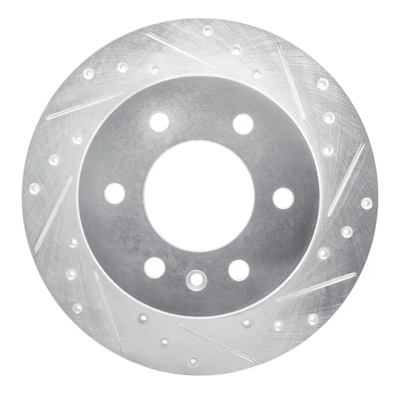 R1 06-18 Dodge Sprinter 3500 Rear Right Drilled & Slotted Silver Brake Rotor 1