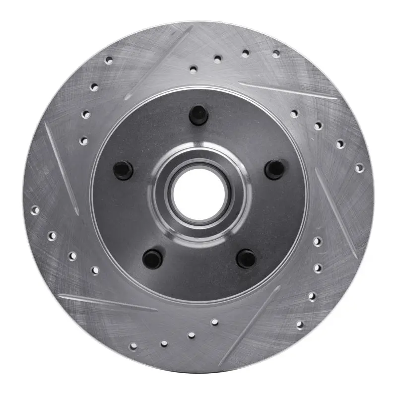 R1 1988-1991 Chevrolet C1500 Front Left Drilled & Slotted Silver Brake Rotor 1