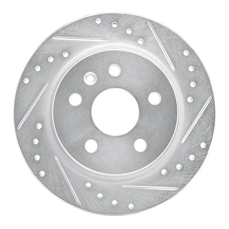 R1 11-22 Buick Encore Rear Right Drilled & Slotted Silver Brake Rotor 1