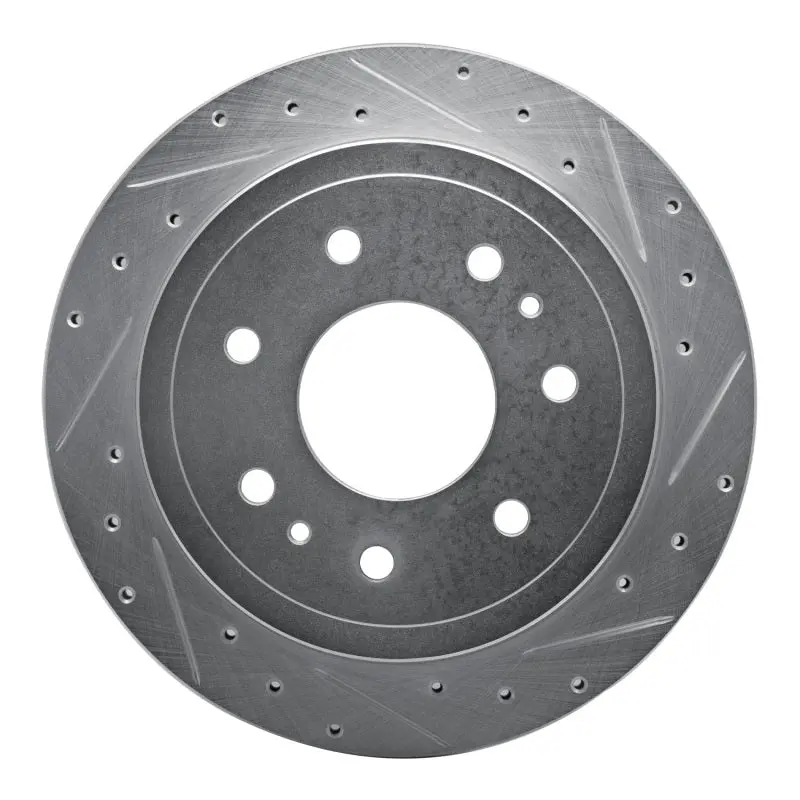 R1 04-11 Ford F-150 Rwd Rear Right Drilled & Slotted Silver Brake Rotor 1
