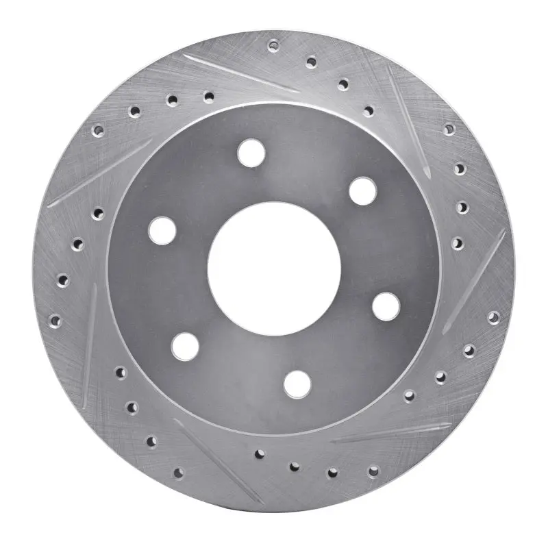 R1 88-00 Cadillac Escalade Front Right Drilled & Slotted Silver Brake Rotor 1