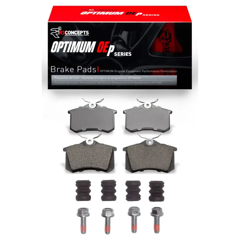 R1 86-19 Audi A3 Rear Optimum Oe Brake Pads & Hardware Kit 1