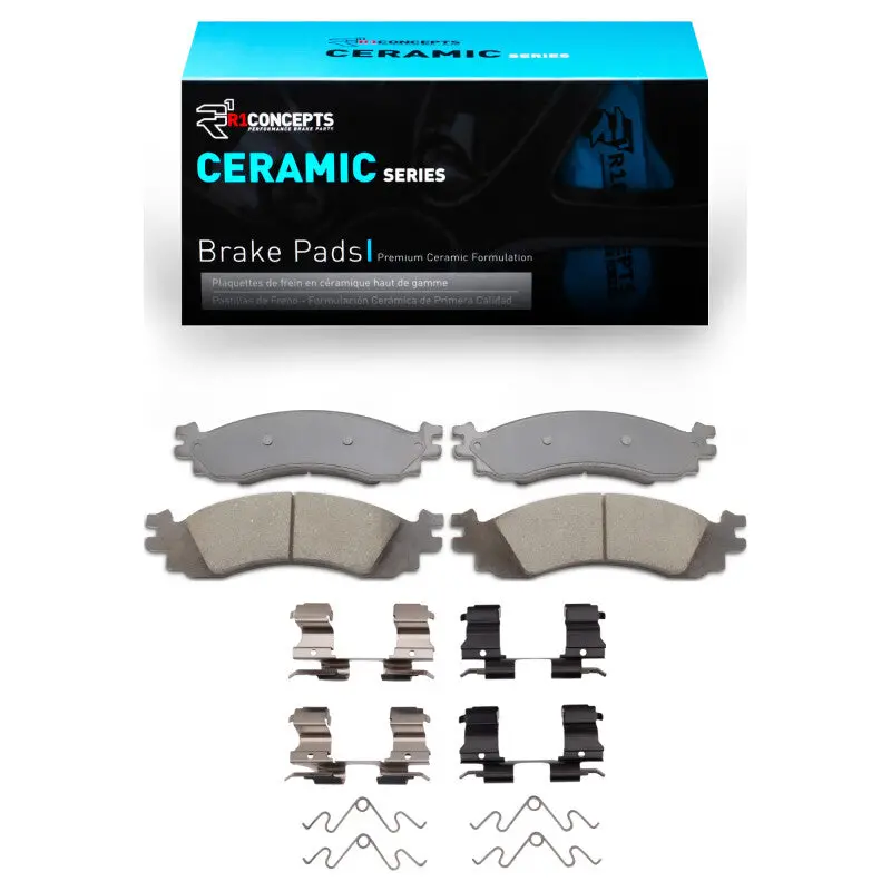 R1 06-12 Ford Taurus Sho Front Ceramic Pads & Hardware Kit 1