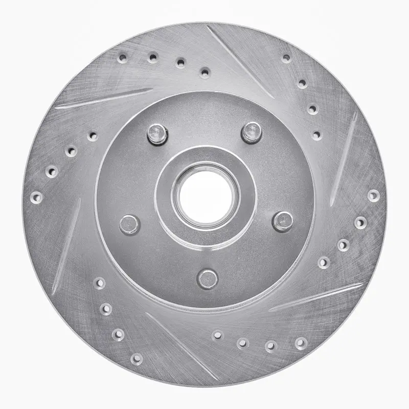 R1 1973-1989 Chrysler Cordoba Front Right Drilled & Slotted Silver Brake Rotor 1