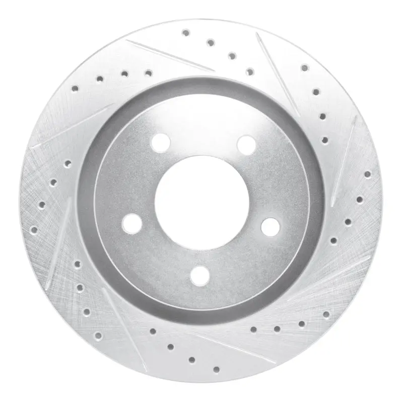 R1 99-04 Chrysler 300M Front Right Drilled & Slotted Silver Brake Rotor 1