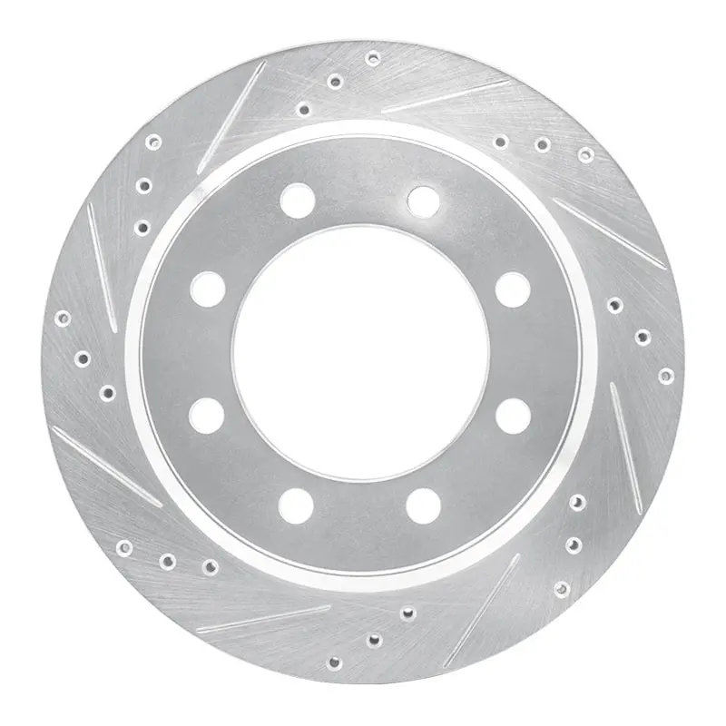 R1 08-25 Ford E-150 Rear Left Drilled & Slotted Silver Brake Rotor 1