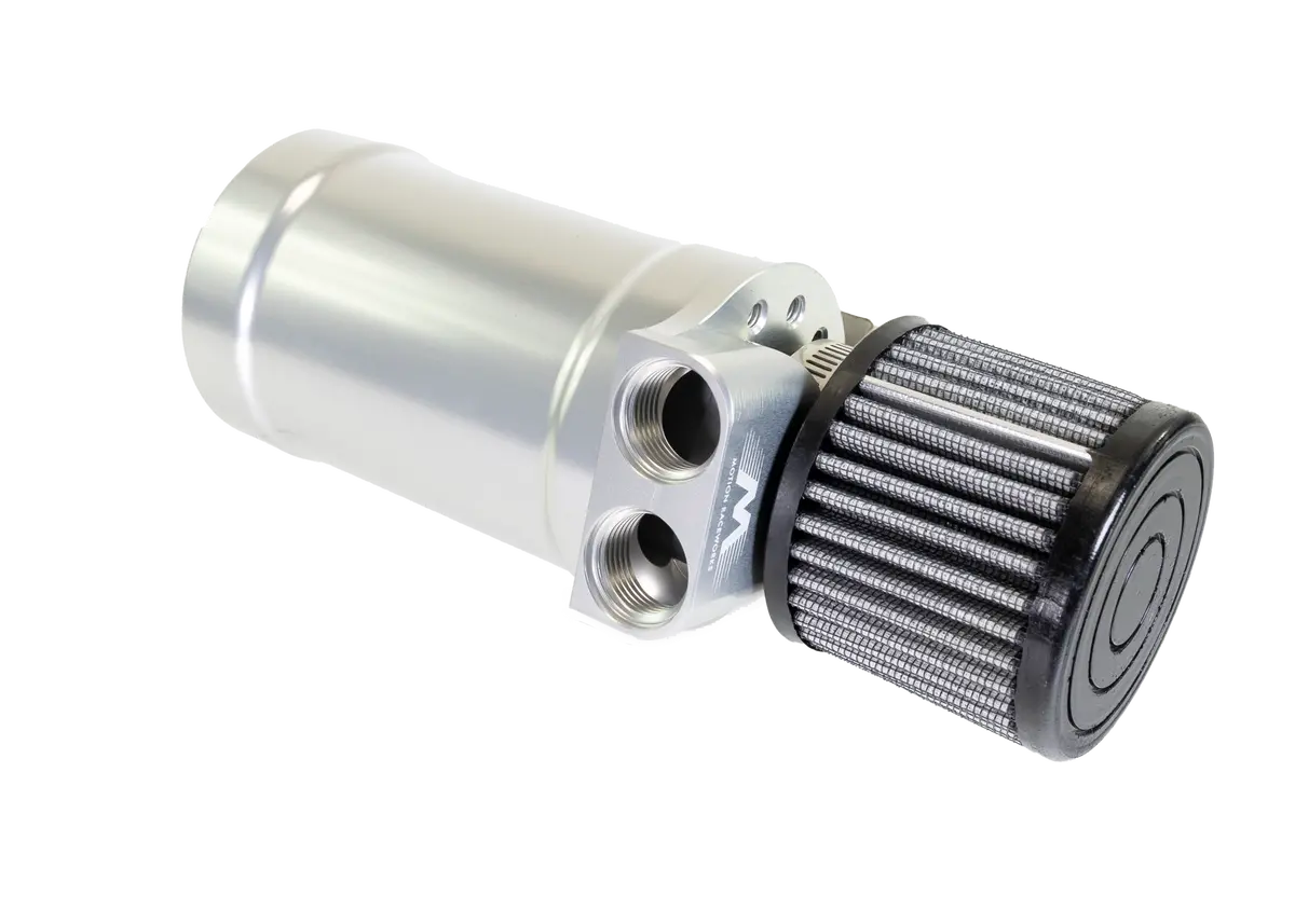 Motion Raceworks Top Loader Billet Oil Catch Can Clear Anodized ( Dual 10 An Port ) 1