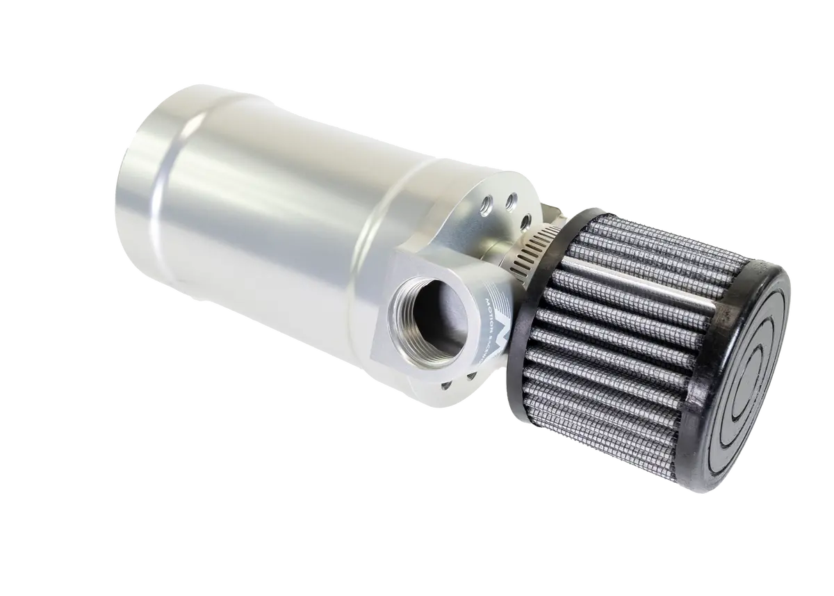Motion Raceworks Top Loader Billet Oil Catch Can Clear Anodized ( Single 12 An Port ) 1