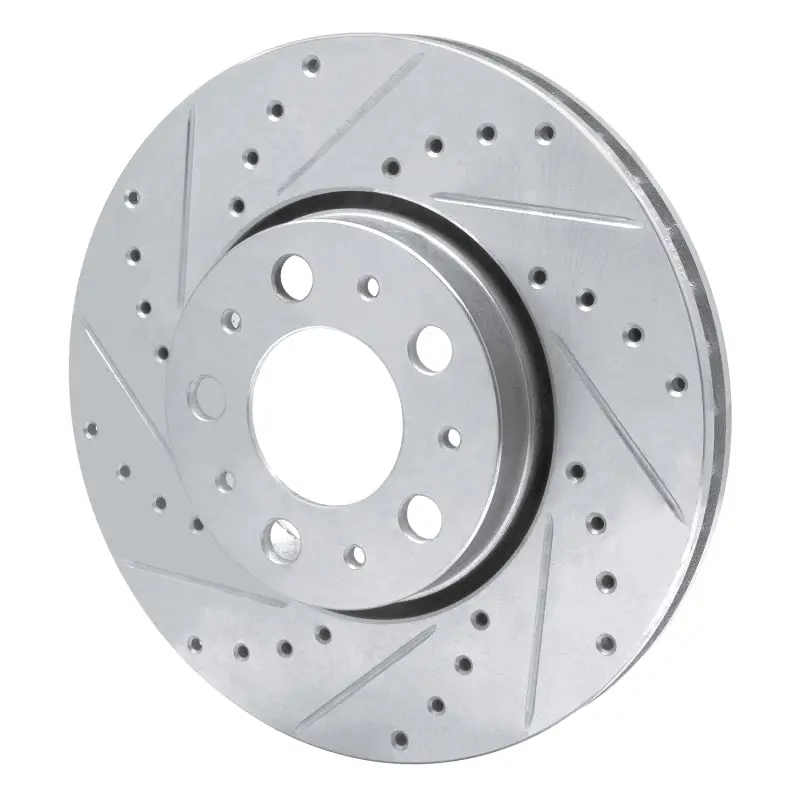 R1 99-09 Volvo S80 Front Left Drilled & Slotted Silver Brake Rotor 2