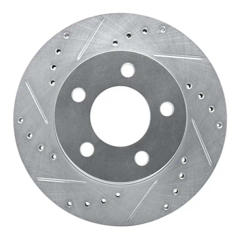 R1 80-89 American Motors Eagle Front Left Drilled & Slotted Silver Brake Rotor 1