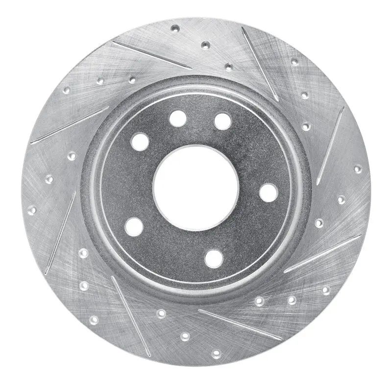 R1 17-25 Chrysler Voyager Rear Right Drilled & Slotted Silver Brake Rotor 1
