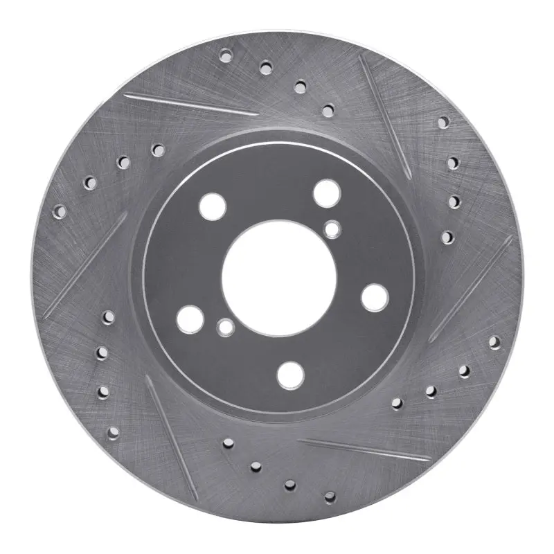 R1 90-01 Subaru Legacy Front Right Drilled & Slotted Silver Brake Rotor 1