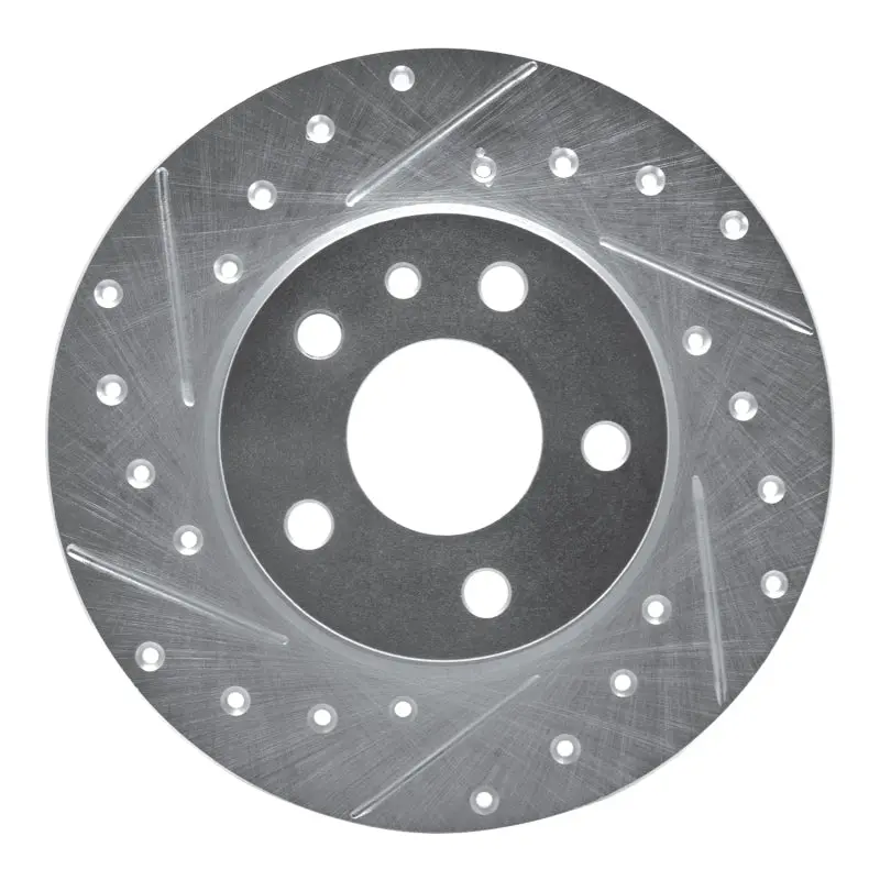 R1 91-95 Alfa Romeo 164 Rear Left Drilled & Slotted Silver Brake Rotor 1