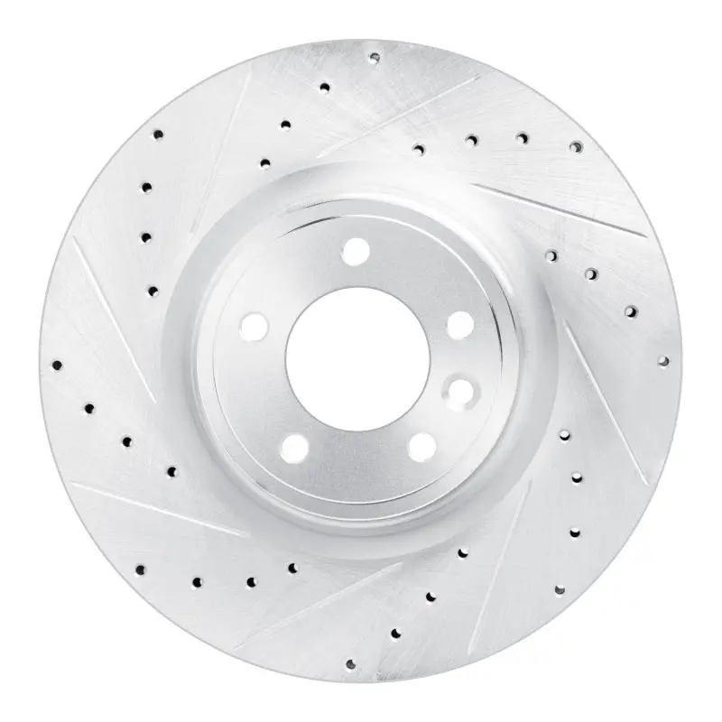 R1 18-24 Land Rover Range Rover Front Left Drilled & Slotted Silver Brake Rotor 1