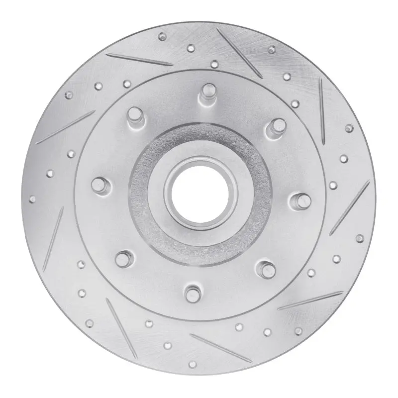 R1 98-03 Dodge B3500 / B2500 Front Right Drilled & Slotted Silver Brake Rotor 1
