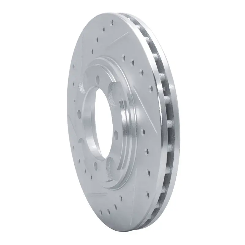 R1 92-98 Hyundai Tiburon Front Left Drilled & Slotted Silver Brake Rotor 2